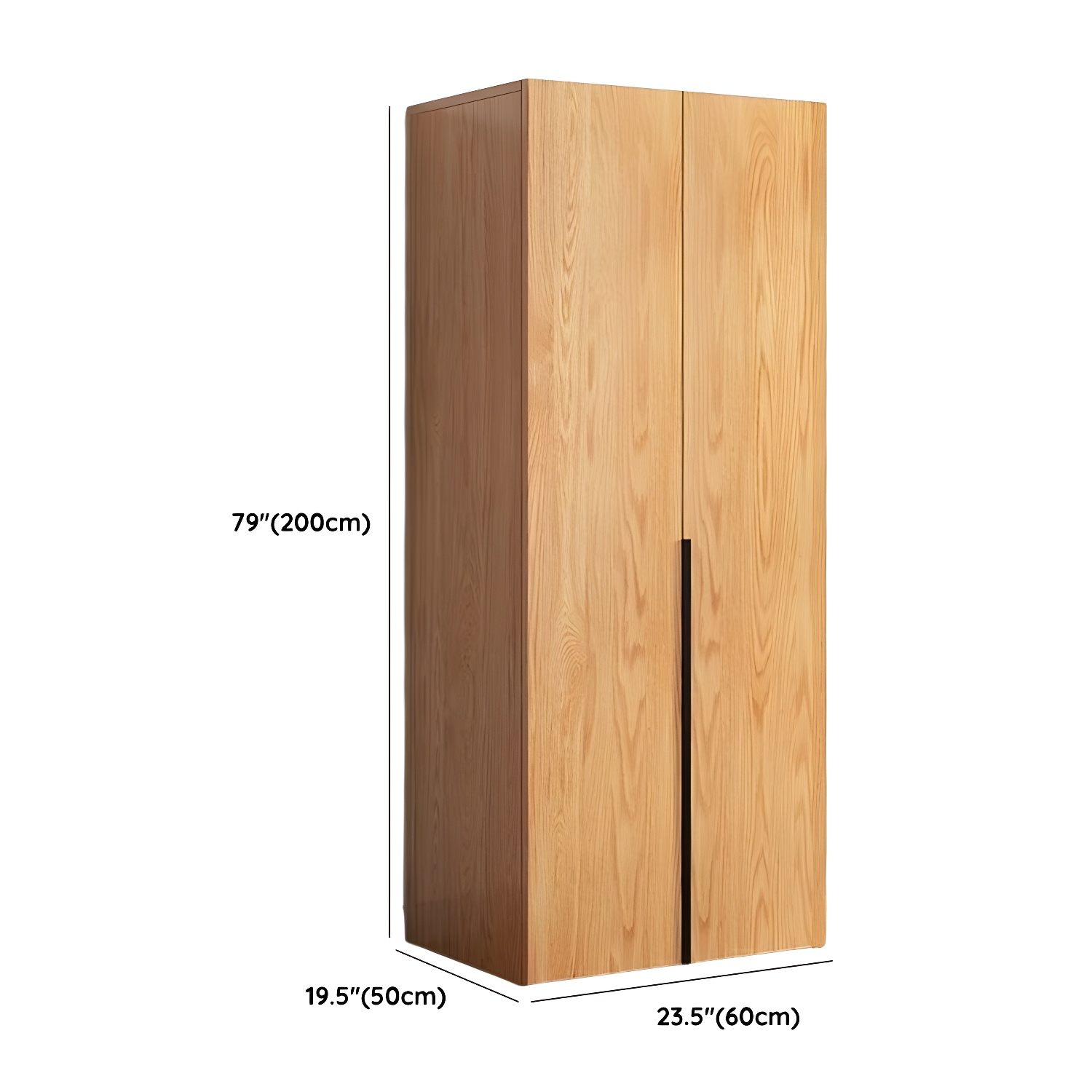 Modern Natural Wood Pine Armoire with Clothing Rod & Shelves - image 13