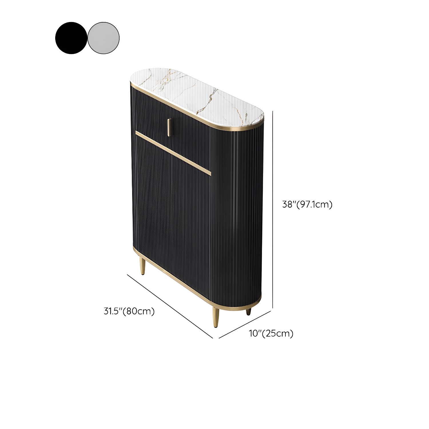 Glam Style Stone Top Sideboard Engineered Wood Side Board for Living Room - image 18