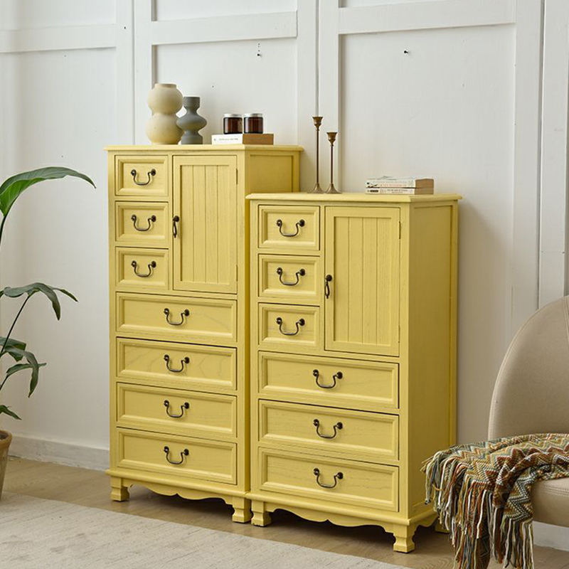 Coastal Style Storage Chest Solid Wood Countertop with Drawers and Doors - image 8
