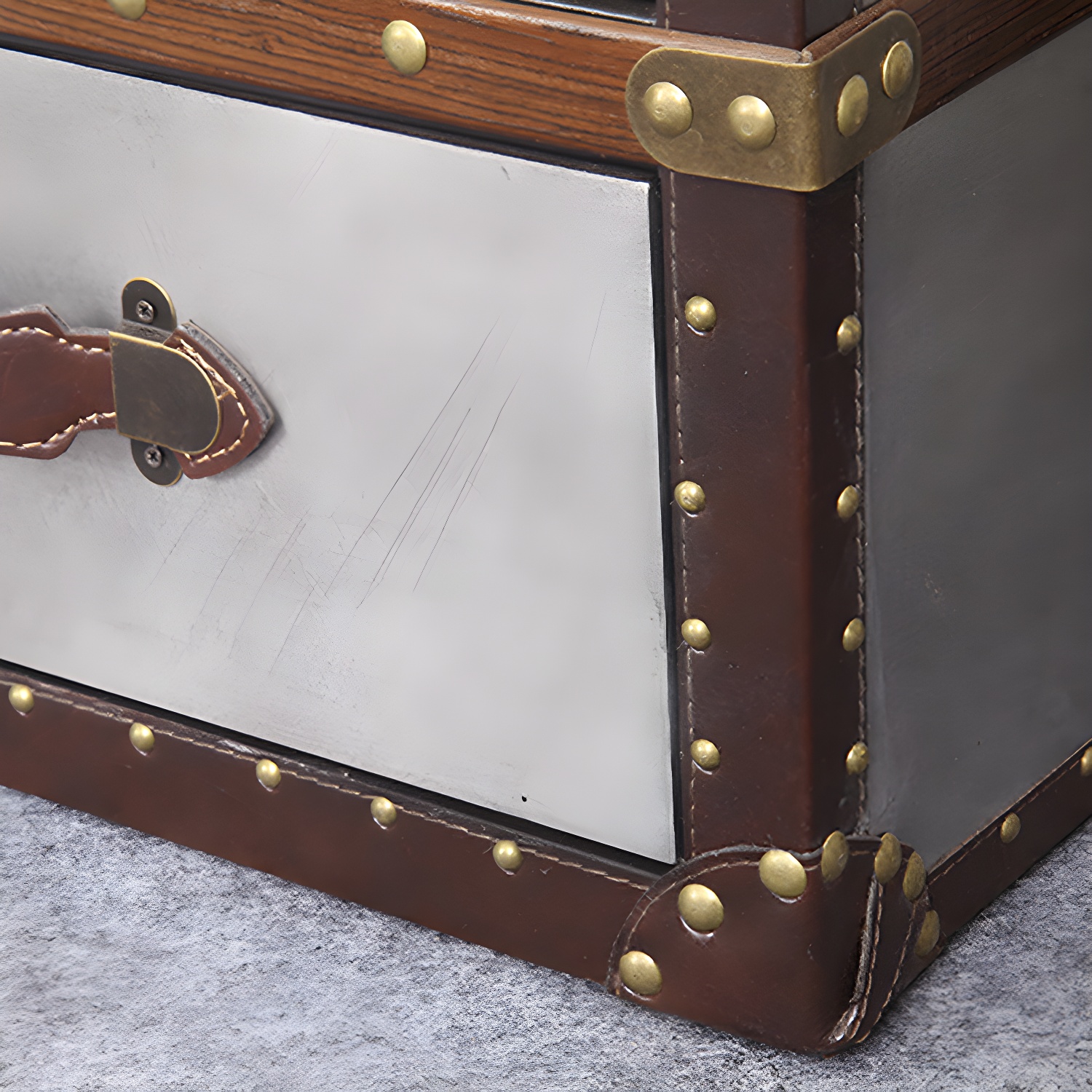 Rustic Leather Chest Vertical Chest with Drawers for Bedroom - image 18