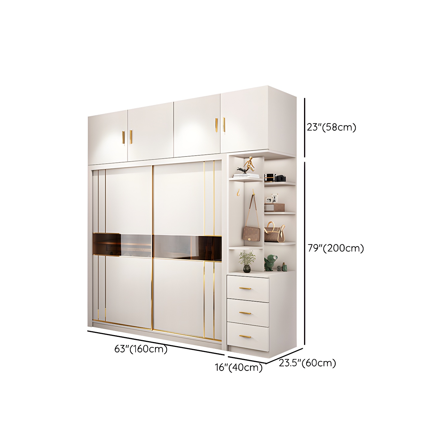 Modern Style Wardrobe Cabinet Glass Wardrobe Closet for Home - image 27