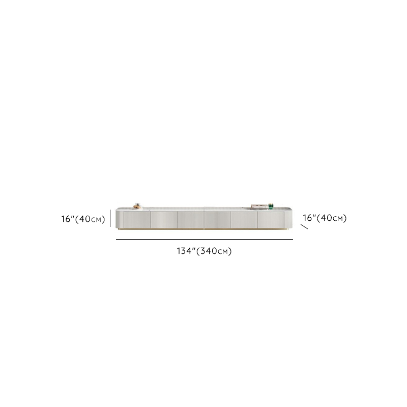 Simple Chalk Sintered Stone Rectangular TV Stand with 6-Drawer/4 Drawers/3-Drawer & Cable Management - image 11
