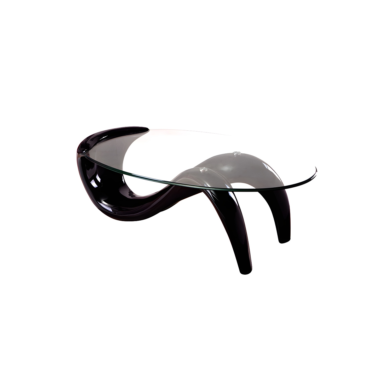 Abstract Coffee Table Contemporary Glass 15.7" Cocktail Table - image 10