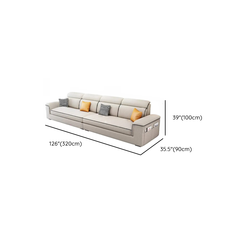Casual L-Shape Stain Resistant Cream Sofa Recliner with Left/Right Hand Facing Square Arm and Chaise Component - image 12