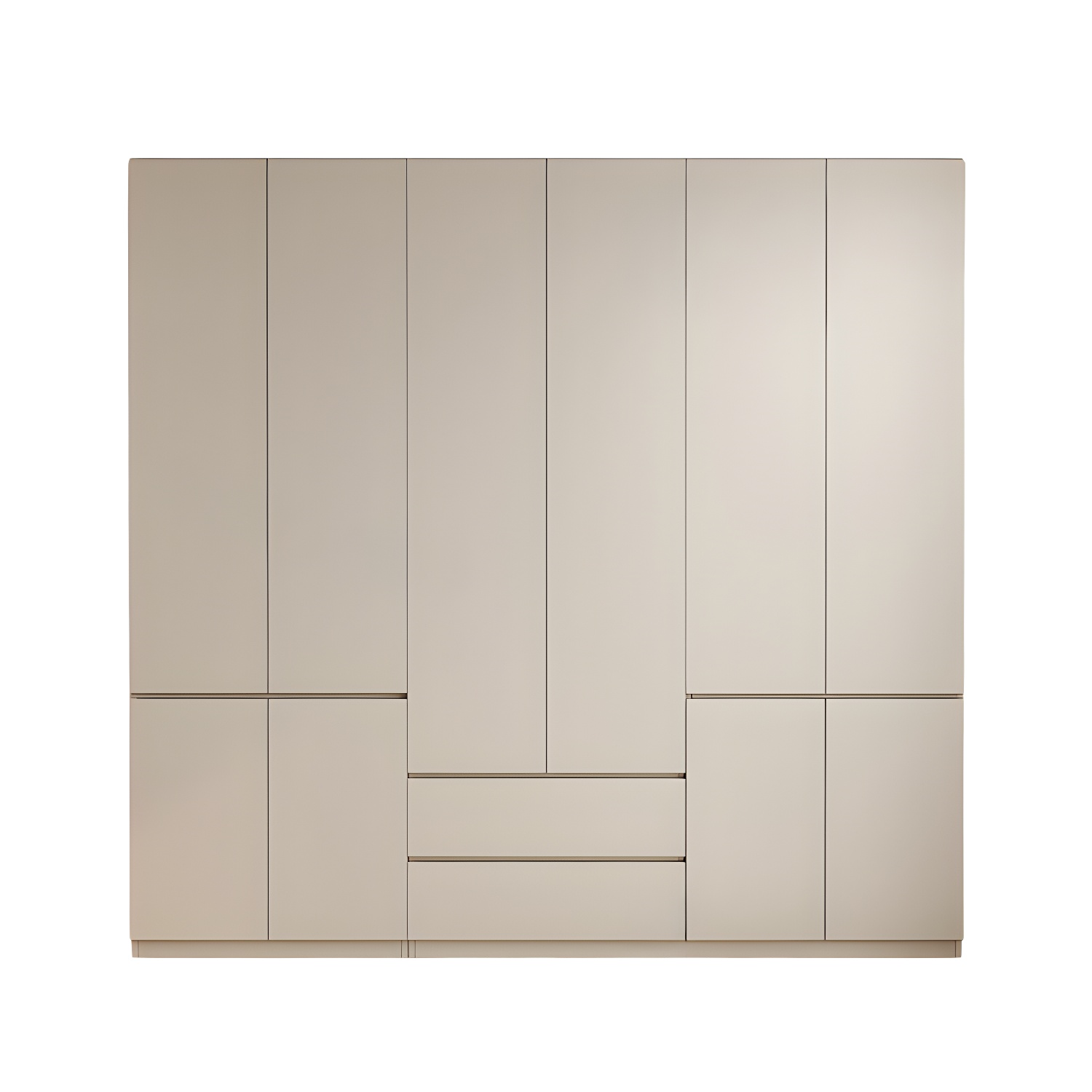 Beige Solid Wood Wardrobe Armoire with Clothing Rod & Shelves - image 5