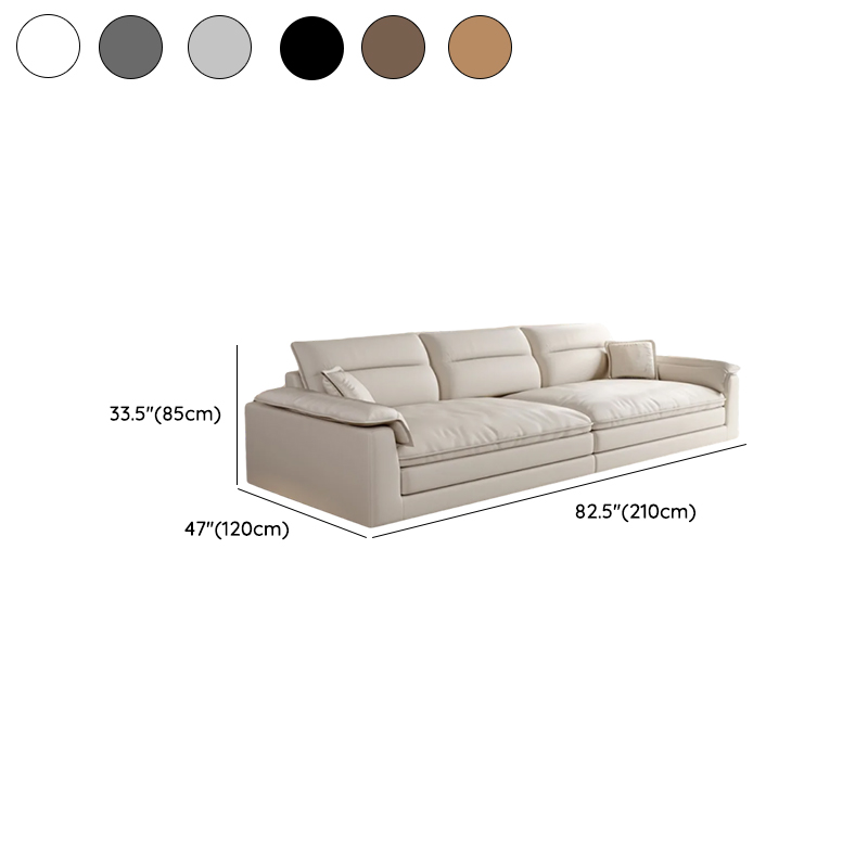 Modish Solid Color Water Resistant Standard Sofa in Light Gray/White/Light Brown with Seats 3/2-seater and 2 Pillows - image 19