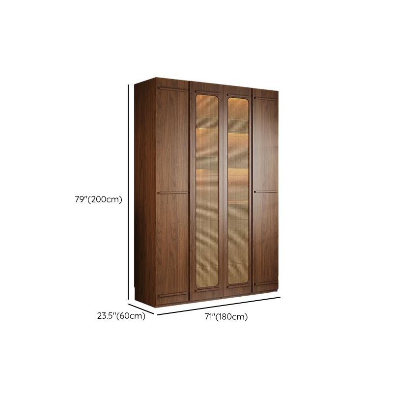 Modern Natural Wood Standalone Almirah with Soft Close Drawer and Door, Interior Shelves, and Hanging Rod - image 28