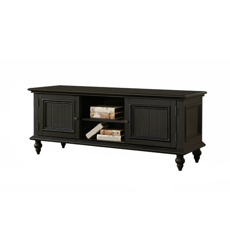Modern Wood TV Stand with Open Storage & Cabinet Included - Standard Height - 3 Cabinets - With Legs