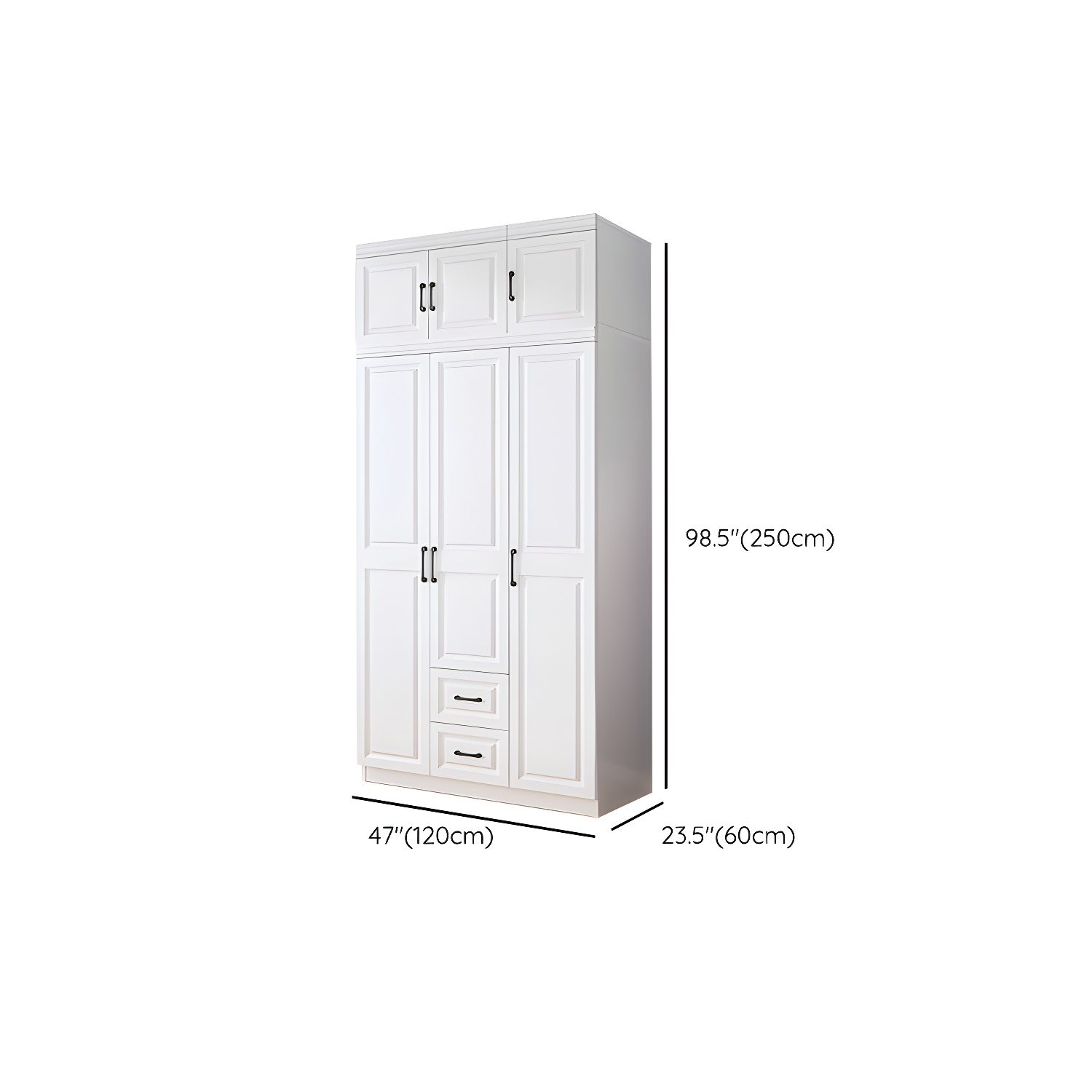 Modern White Wood Wardrobe Armoire with Soft-Close Drawers and Clothing Rod - image 15