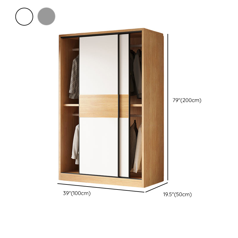 Modish Wooden Independent Armoire Cabinet with Soft Close Door, Interior Shelves, and Clothing Rod - image 10