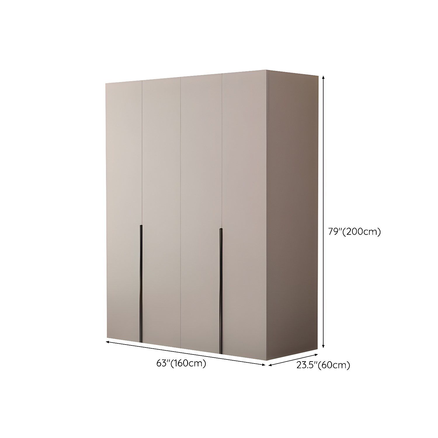 Modern Grey Wardrobe Armoire with Clothing Rod & Adjustable Shelves - image 11