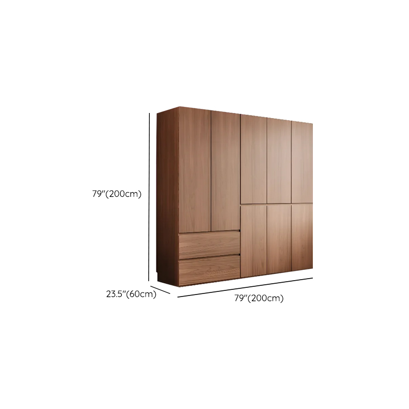 Cocoa Minimalist Natural Wood Wardrobe Closet with Soft Close Drawer, Soft Close Door, Interior Shelves, and Clothing Rod - image 10