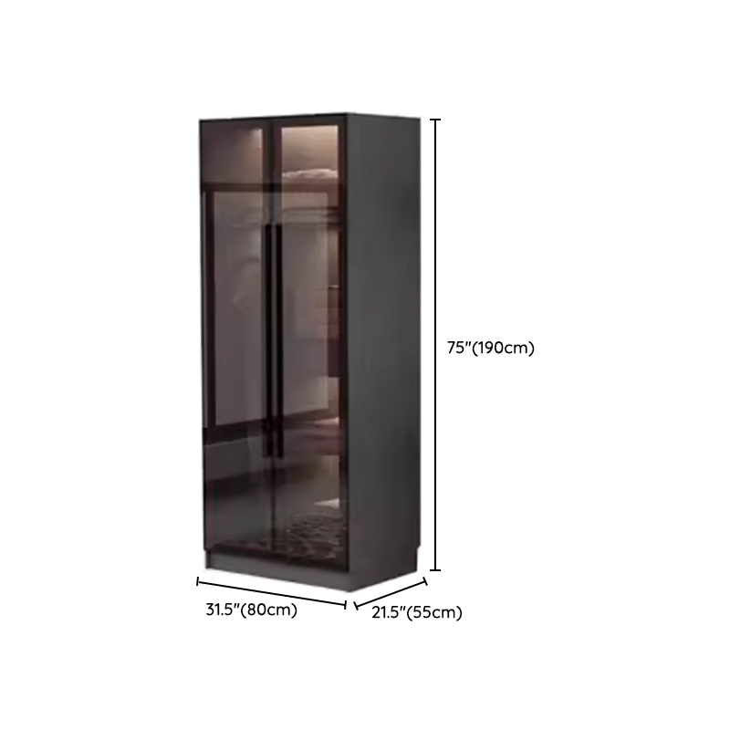 Charcoal Modish Timber Self-supporting Cabinet Armoire with Soft Close Drawer and Door, Hanging Rod - image 10