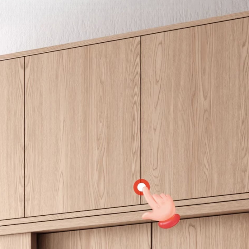 3-Drawer 0-Cabinet Natural Wood Wardrobe Armoire with 3 Clothing Rods - image 8