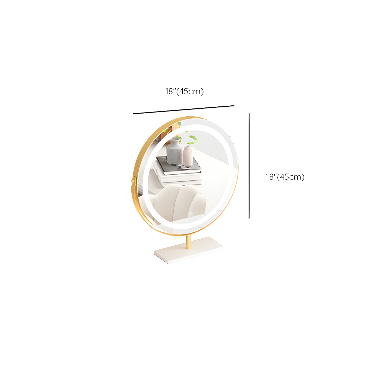 Glass Top Makeup Vanity Desk Lighted Mirror Makeup Vanity Set - image 19