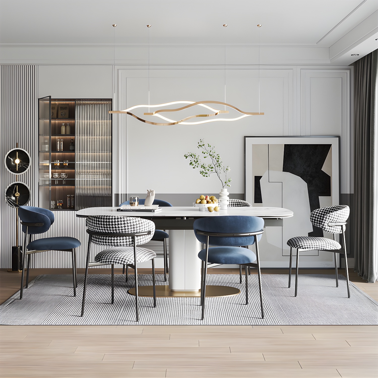 Restaurant Scandinavian Upholstered Side Chair Matte Finish Open Back Dining Chair - image 17