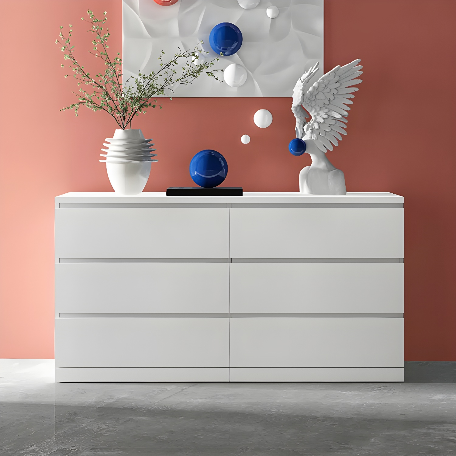 Contemporary 15.7" Wide White Chest Soft-Close Drawers Storage Chest - image 10