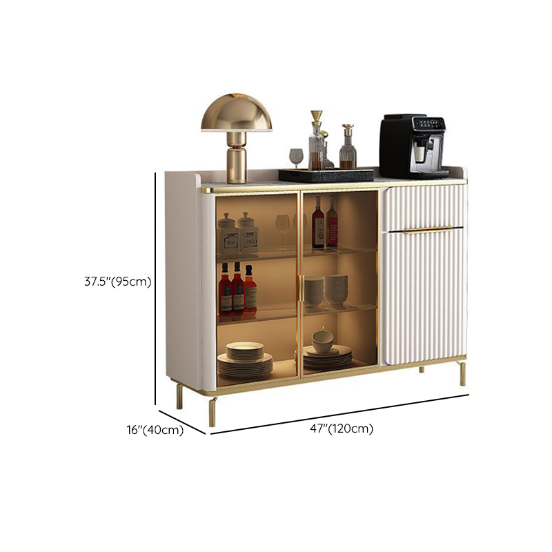 Floor Server/Buffet Table in Slab for Living Room with Glass Doors and Slate Countertop in a Luxurious Style - image 15