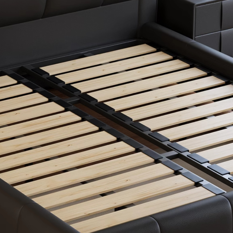 Ink Simplistic Storage Bed/Platform Bed in Genuine Leather with Leg for Bedroom - image 6