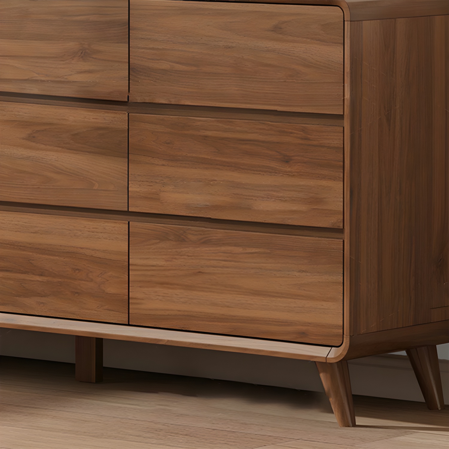 Drawers Included Rubber Wood Chest Brown Wood Grain Design for Home - image 8