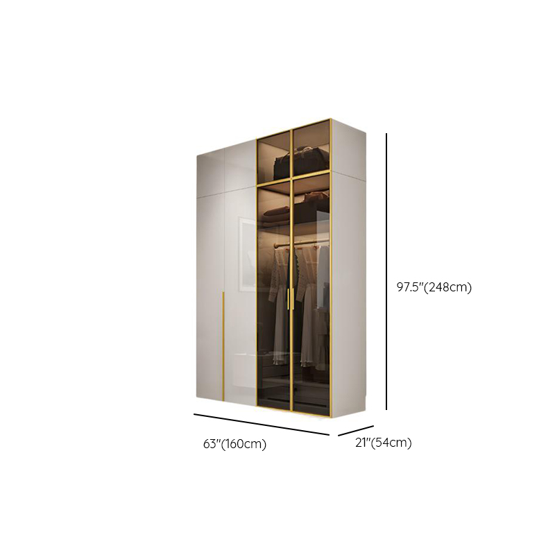 Chalk Minimalist Laminate Cabinet Armoire with Soft Close Drawer, Soft Close Door, Interior Shelves, and Clothing Rod - image 19