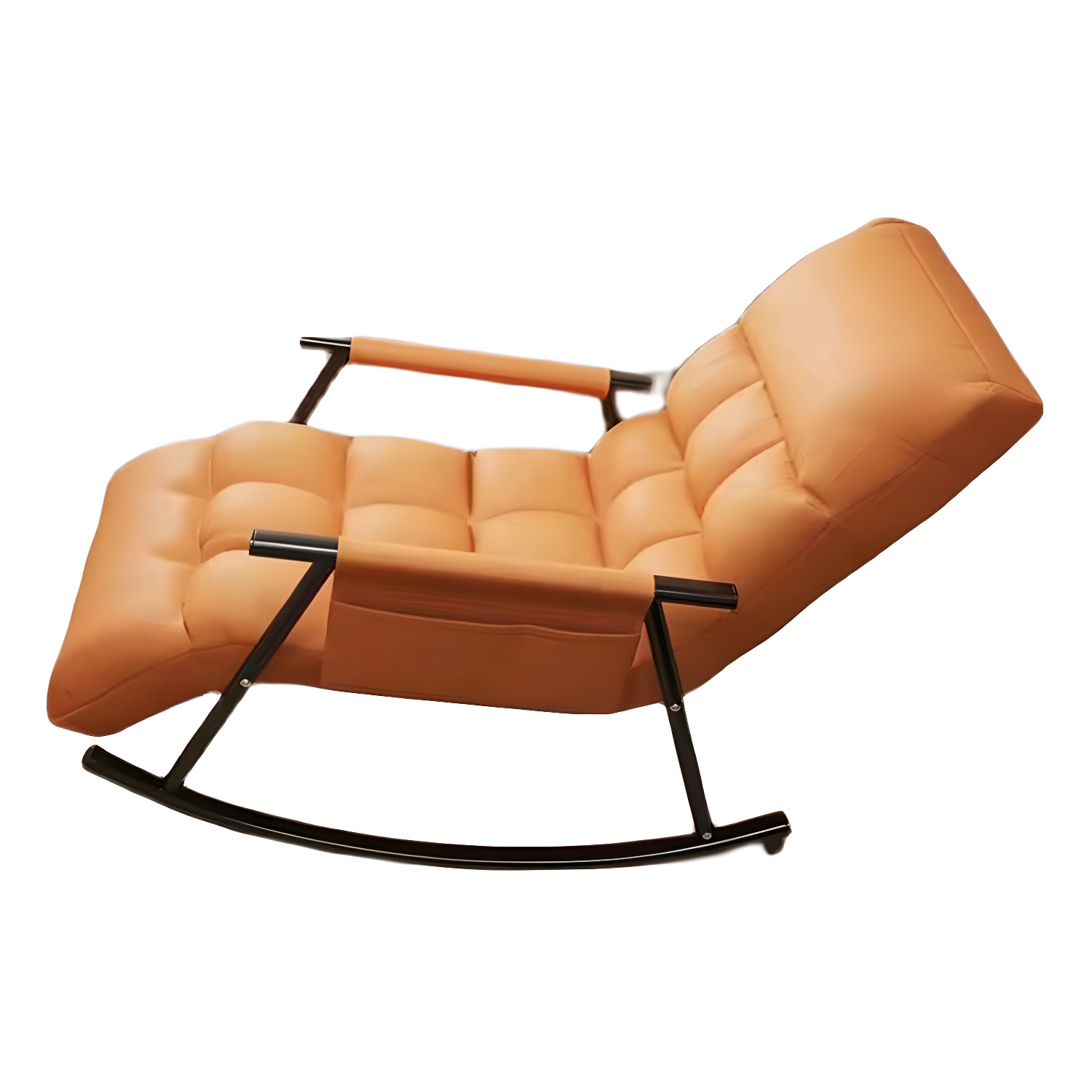 Modern Style Rocking Chair Faux Leather Upholstered Chair with Storage - image 9
