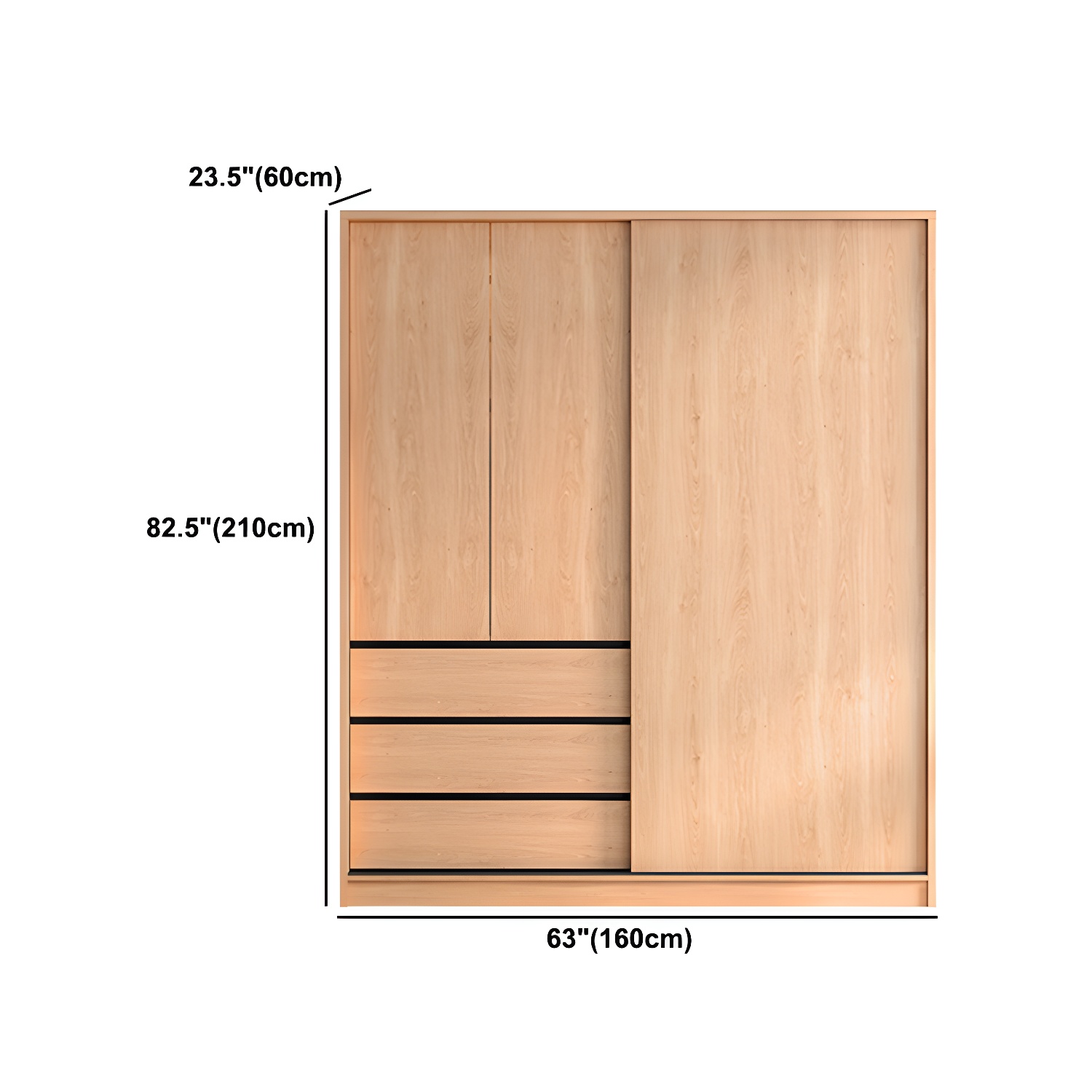 Engineered Wood Wardrobe Armoire with Drawer Contemporary Wardrobe Closet - image 10
