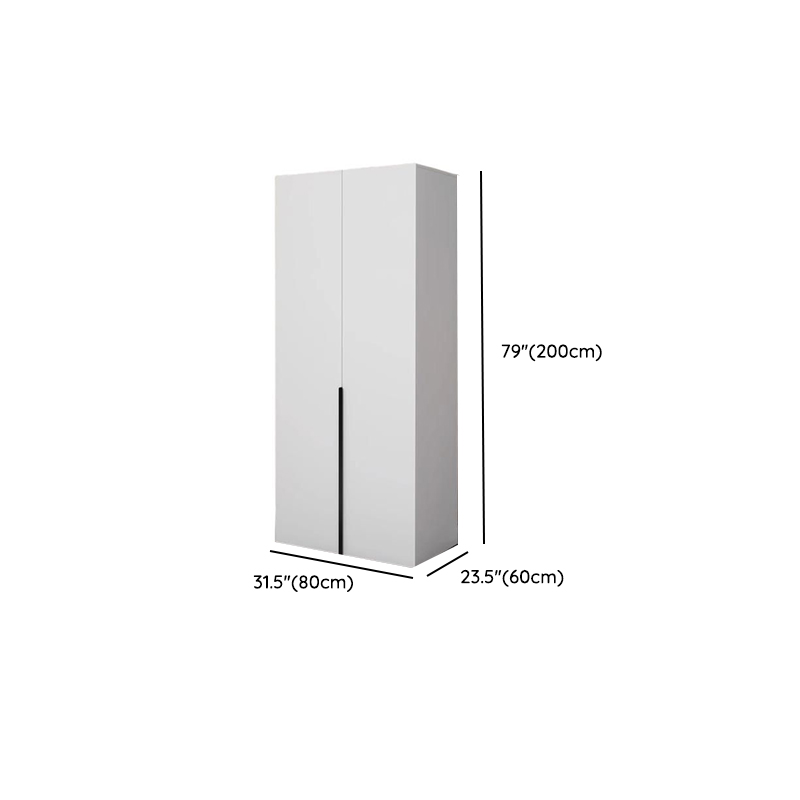 Chalk Modish Laminate Wardrobe Closet with Soft Close Door, Interior Shelves, and Clothing Rod - image 16