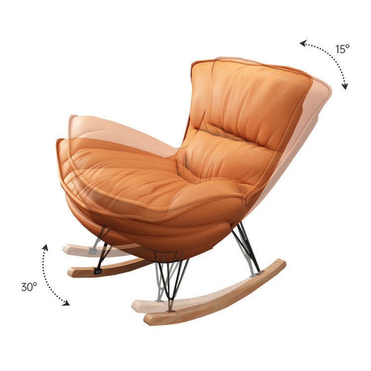 Natural Wood Armless Upholstered No Scratch or Stain Resistance Indoor Rocking Chair - image 17