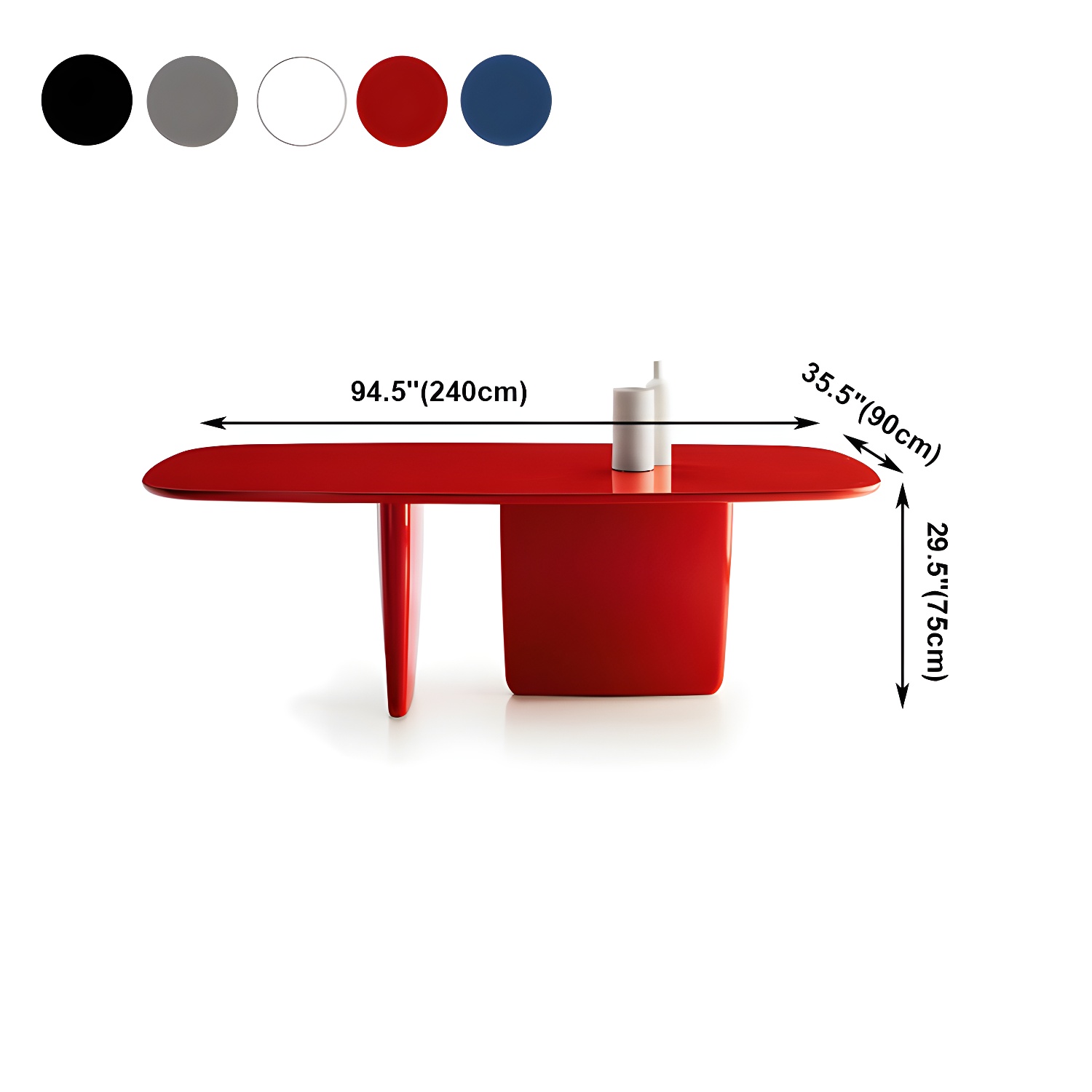 Rectangle Solid Wood Dining Table Modern Table with Double Pedestal Base - image 14