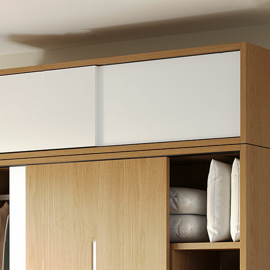 Natural Color Minimalist Cabinet Armoire with Soft Close Drawer, Soft Close Door & Interior Shelves - image 9