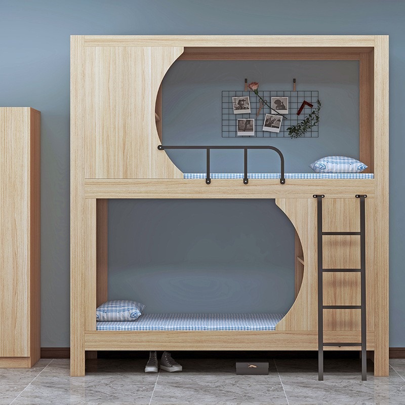 Minimalist High Bed Frame with Mattress and Guard Rail