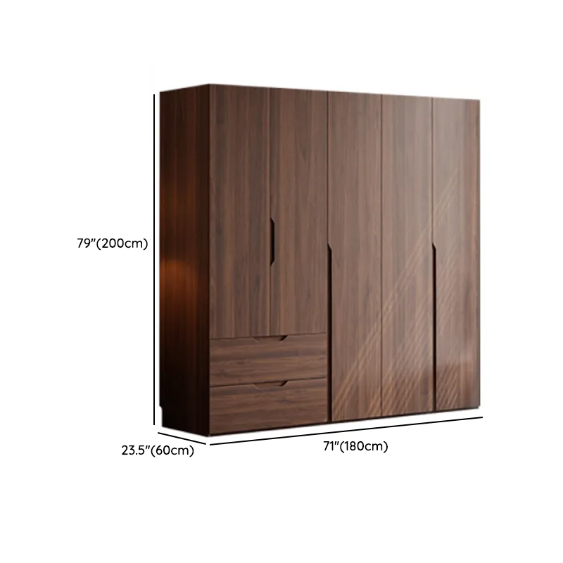 Acorn Minimalist Natural Wood Wardrobe Closet with 2 Drawers, Soft Close Door, Interior Shelves, and Clothing Rod - image 9