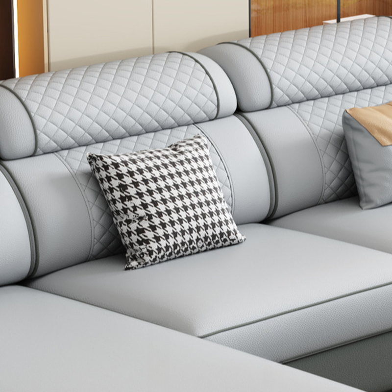 Modern Simple Style Straight/L-Shape Horizontal/Reversible Sofa Couch/Sofa Chaise in Grey with Water-resistant and Pillow Top Arm, 2-piece/3 Pc - image 10