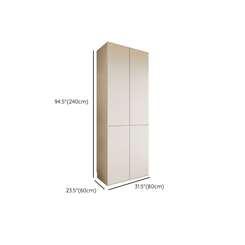 White Minimalist Manufactured Wood Independent Wardrobe Closet with Soft Close Door, Interior Shelves, and Articulated Mechanism - image 17
