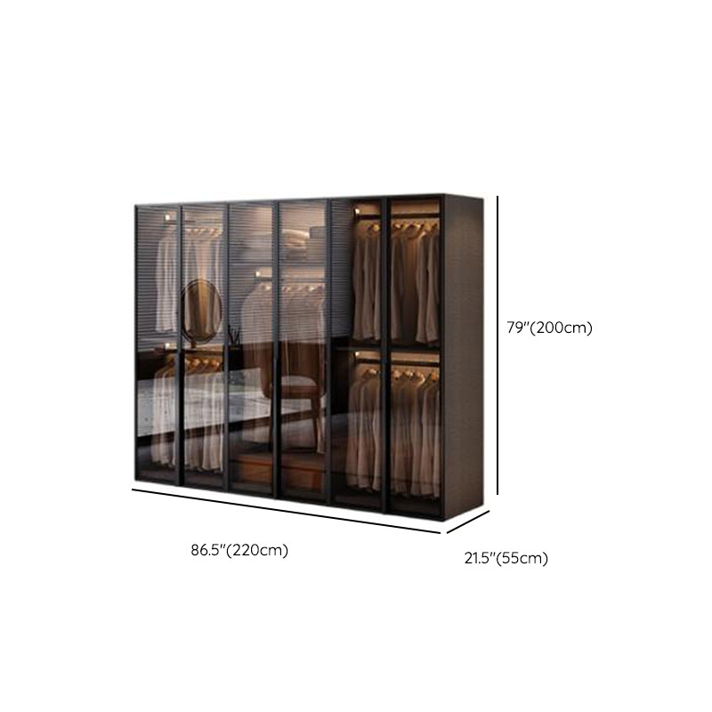 Chestnut Contemporary Lumber Cabinet Armoire with Soft Close Drawer, Soft Close Door, Interior Shelves, and Hanging Rod - image 16