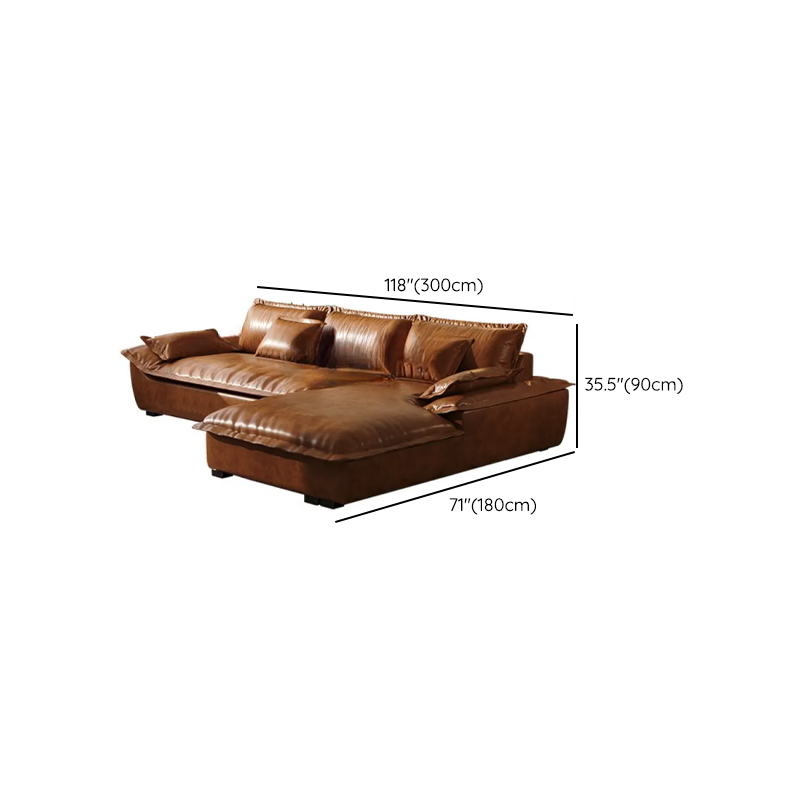 L-Shape Brown Leather Sofa Recliner - image 8