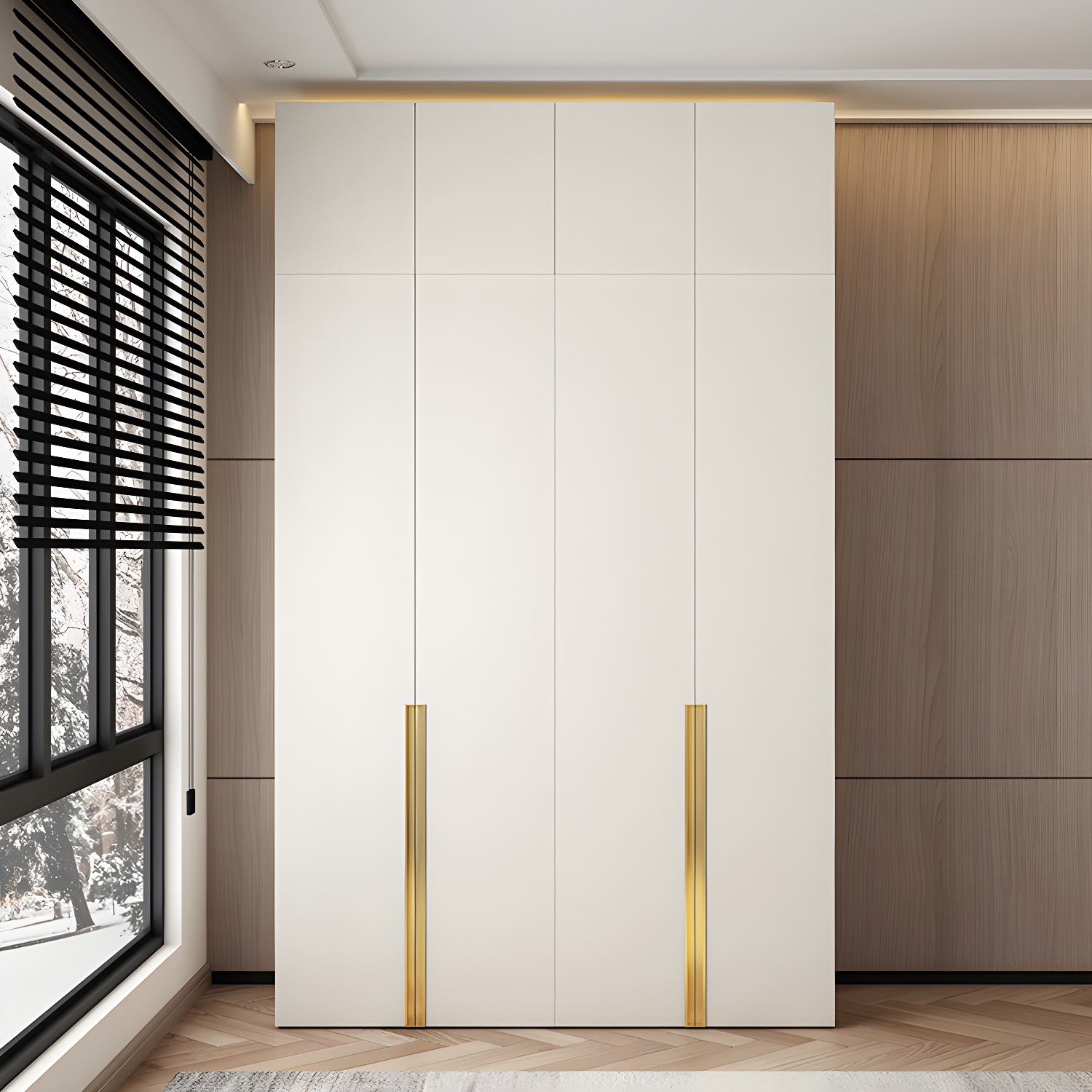 Modern White Wood Armoire with Drawers, Clothing Rod, and Shelves - image 4