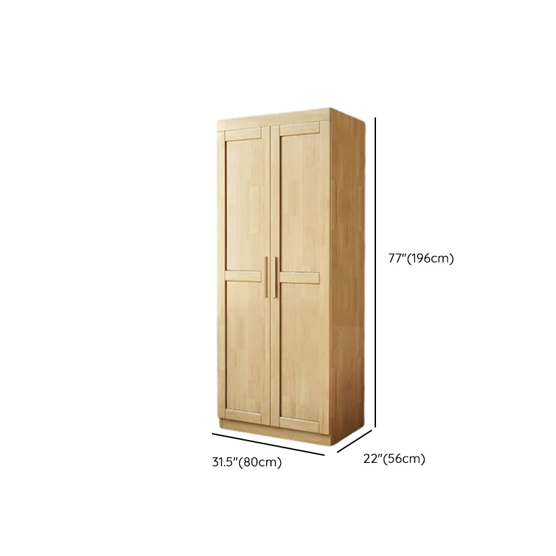 Contemporary Freestanding Wooden Wardrobe Closet with Interior Shelves&Hanging Rod&Soft Close Door - image 15