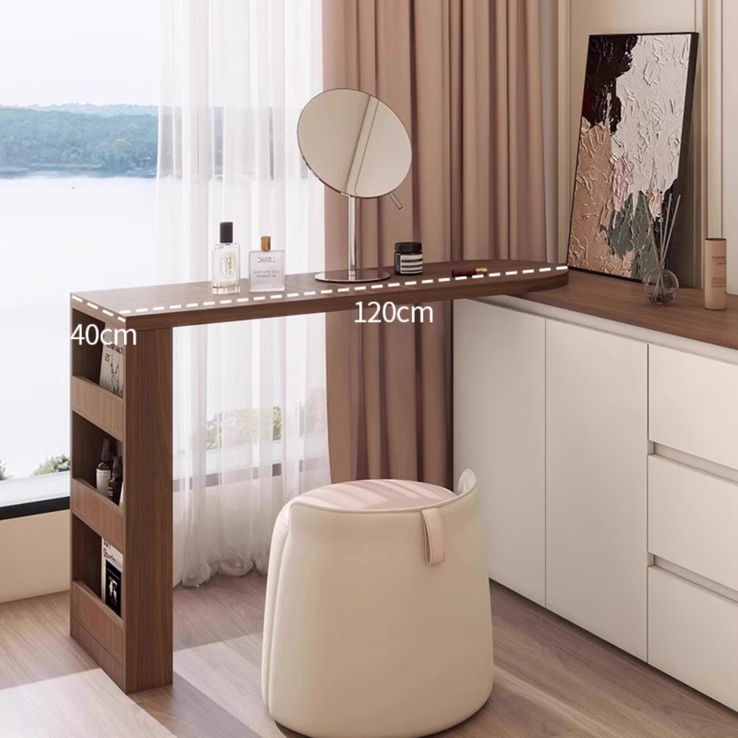 Modish Engineered Wood Large Makeup Vanity with 3 Drawers - image 6