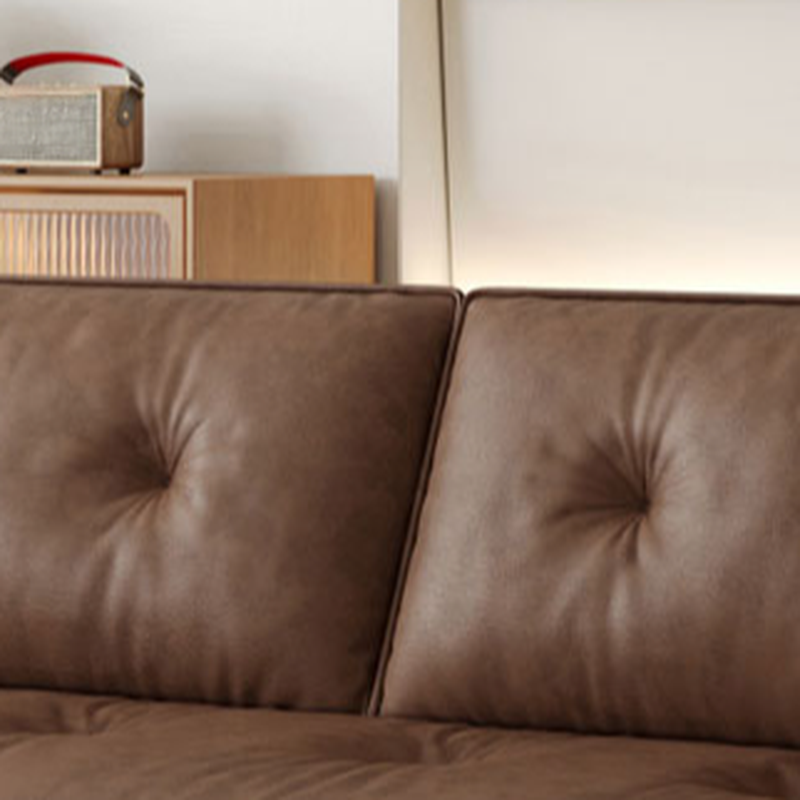 Mocha Pu Leather Convertible Sofa with Armrest for Drawing Room - image 8