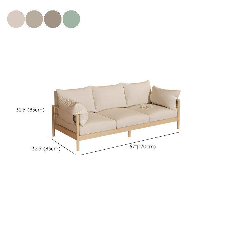 Contemporary Modern Solid Color Stain Resistant Standard Sofa in Light Gray/Off-White/Amber Color with Armrest, Seats 3, and Slipcover - image 14