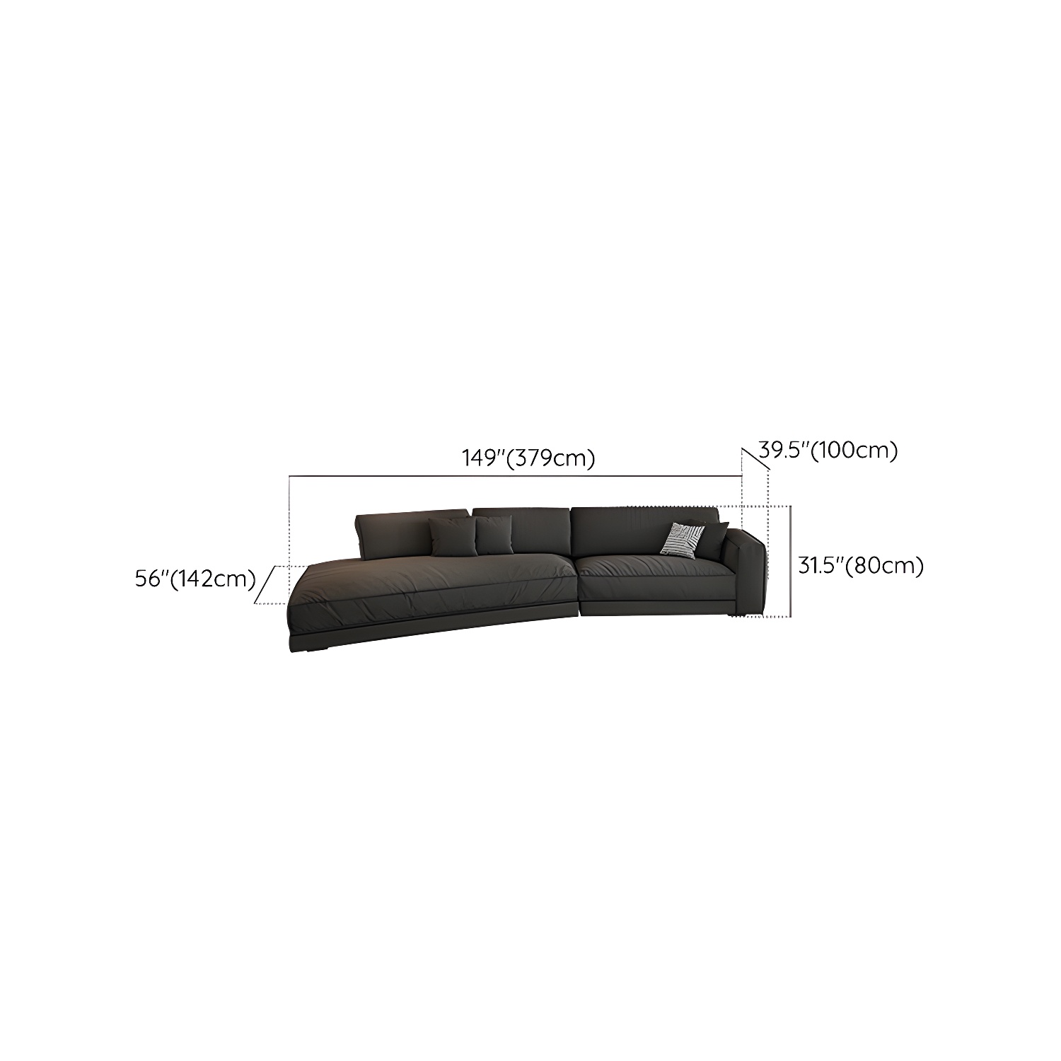 Modern Gray Polyester Blend Stationary Sectional Sofa with Square Arm and Cushion Back - image 25