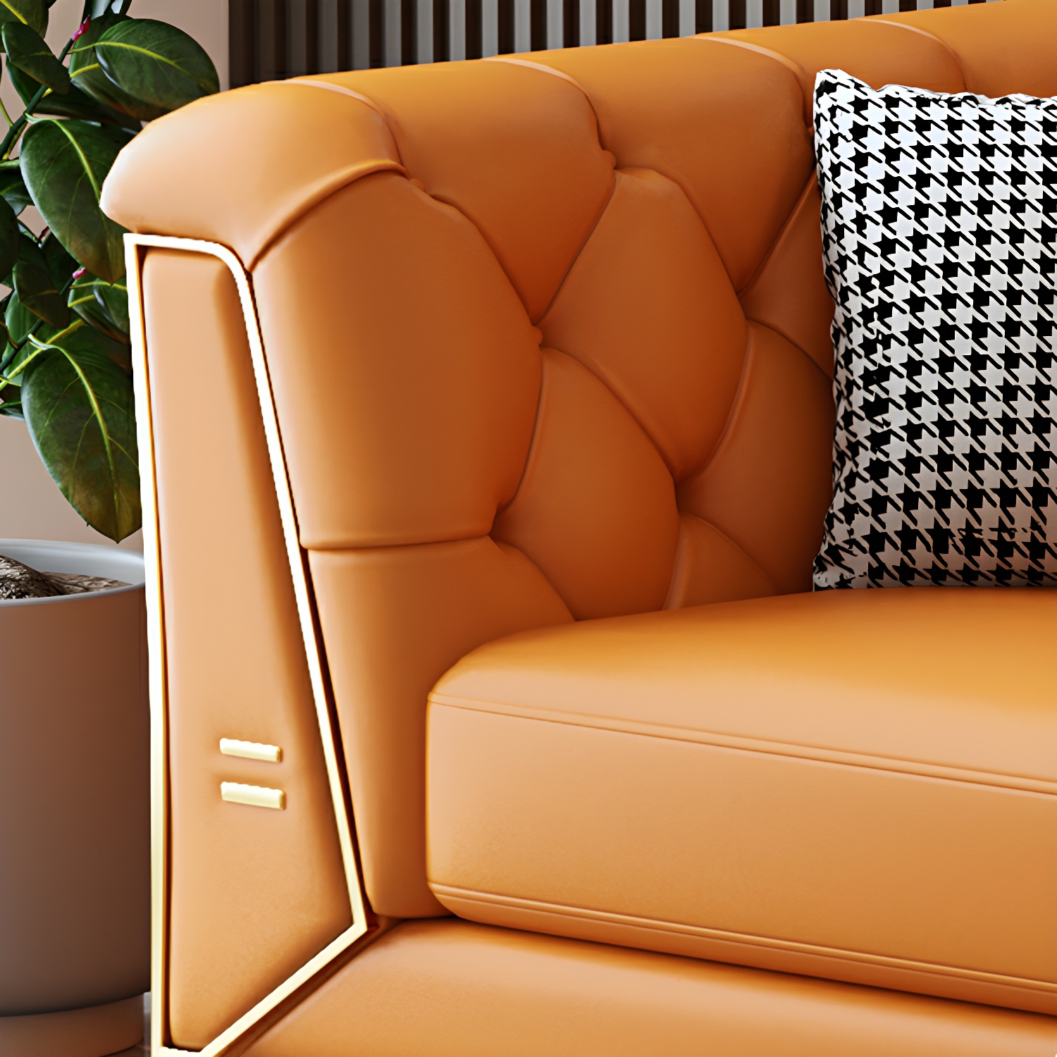 Glam Wood Frame Standard Sofa with Tuxedo Arms in Solid Color - image 17