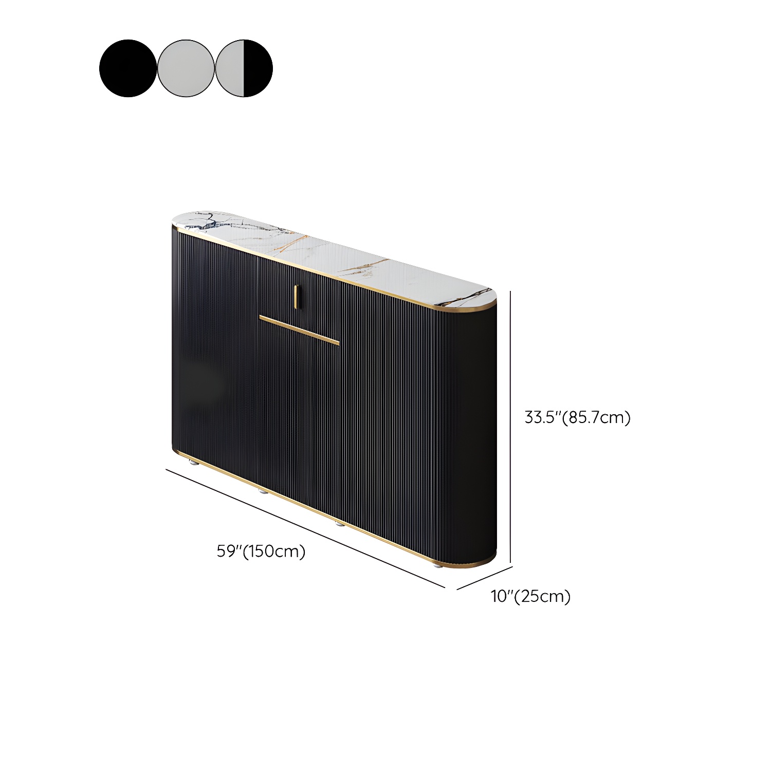 Glam Style Stone Top Sideboard Engineered Wood Side Board for Living Room - image 17