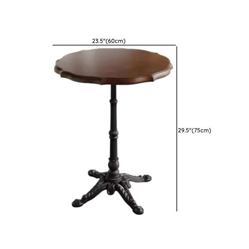 Industrial Natural Wood Finish Dining Table with a Rubber Solid Wood Tabletop and Metal Black Base - image 17