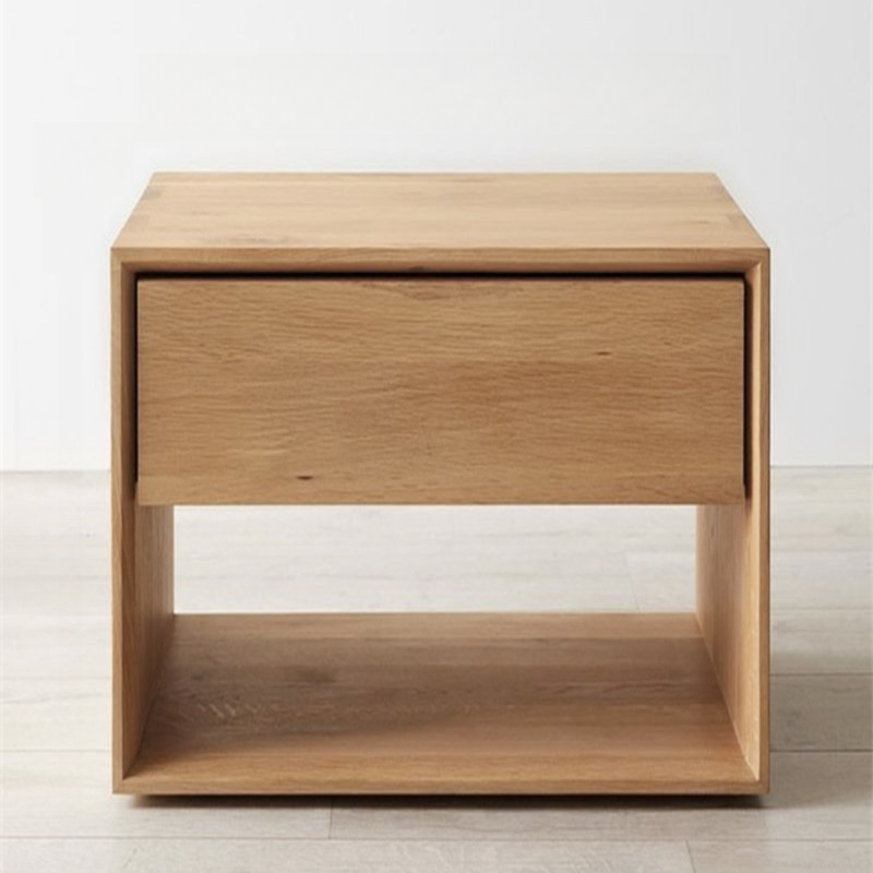 Solid Wood Open Shelf Nightstand with 1 Drawer in a Modish Style - image 13
