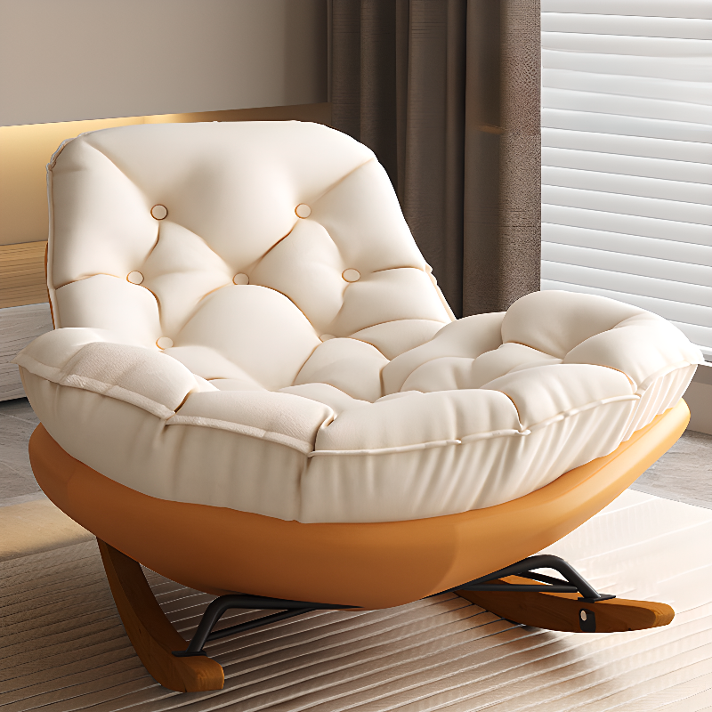 Stationary Upholstered Rocking Chair with Cushioned Rear in a Scandinavian Style, Footstool Included/Not Included - image 20