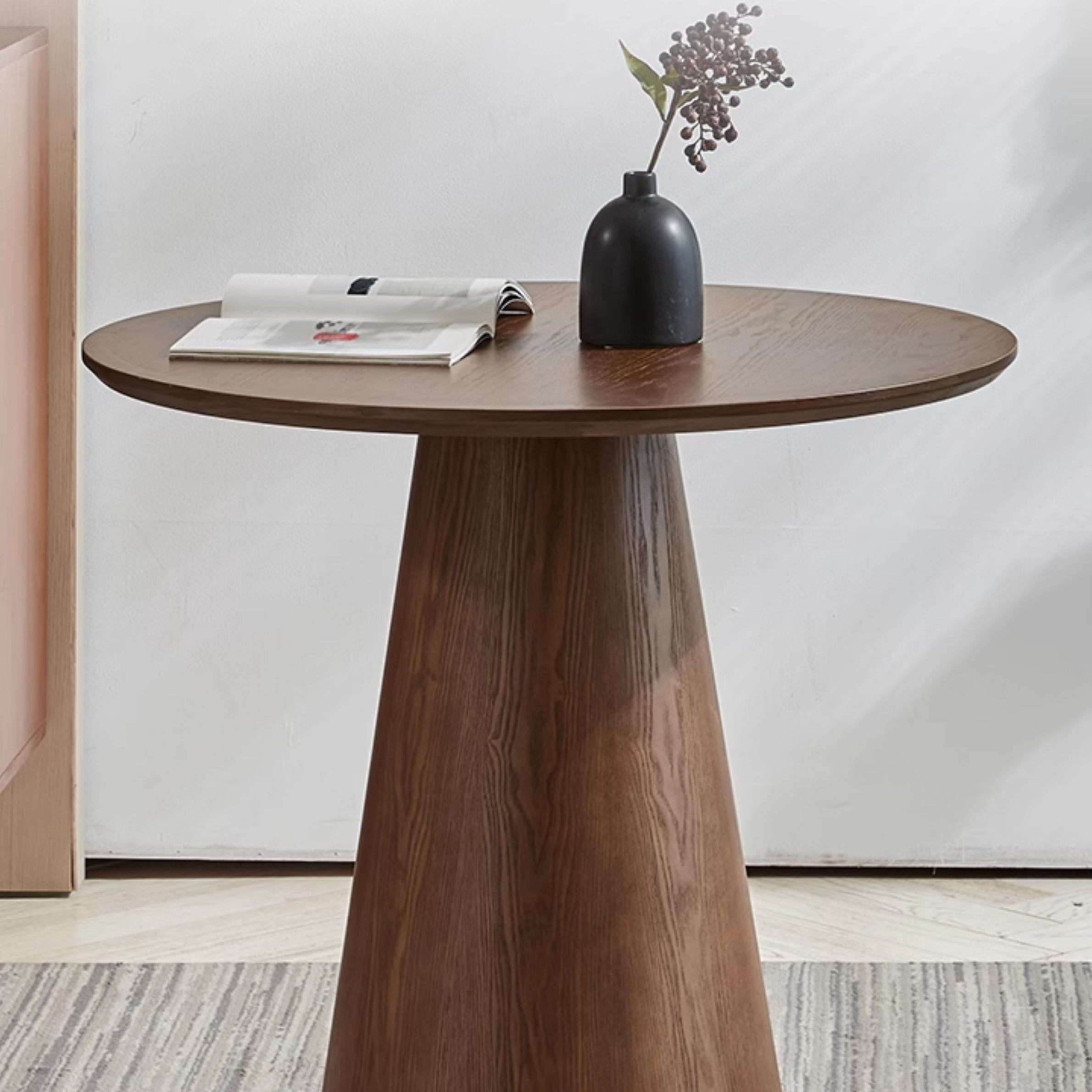Scandinavian Style Standard Height Fixed Lumber Dining Table for 2 with Sepia Top - image 6