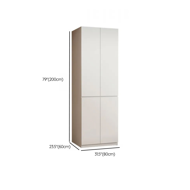 Sleek White Timber Contemporary Unattached Cabinet Armoire with 2 Drawers, Interior Shelves, and Hanging Rod - image 13